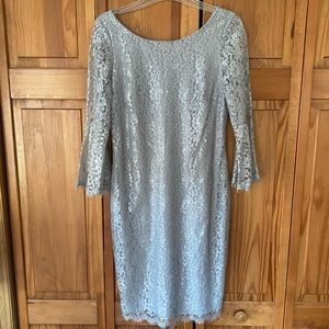 Calvin Klein Lace Shimmer Shift Dress